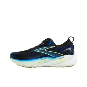 Brooks Anti Slip Wear Resistant Low Top Running Shoes Men's Black Blue Yellow