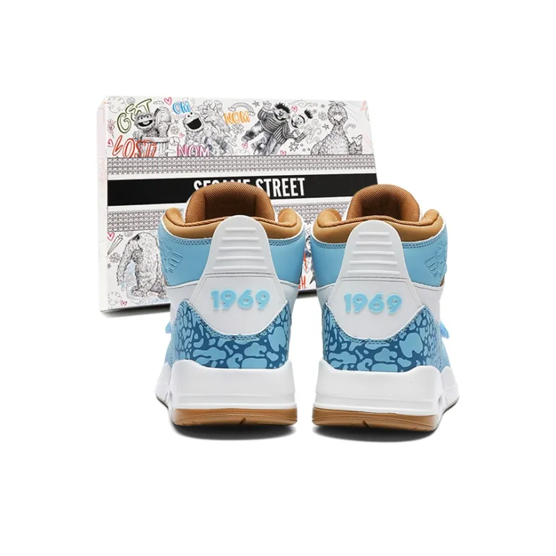 SESAME STREET Cushioned Slip-Resistant Mid-Top Vintage Basketball Shoes Unisex-1