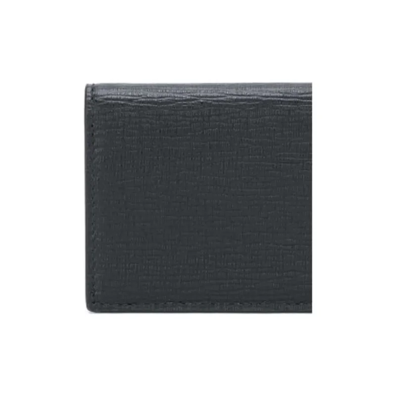 FERRAGAMO GANCINI Leather Wallet Men's Black-3