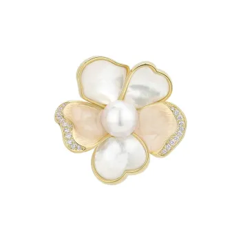 VIOLET Alloy Mother Of Pearl Brooches Women's Champagne Gold