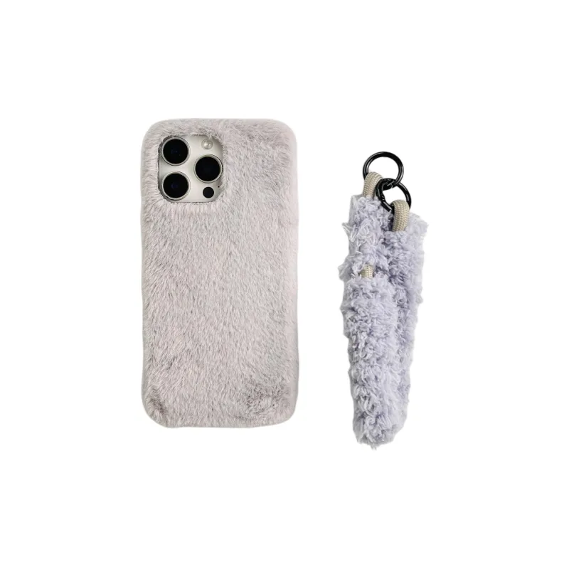 Wei Xin Plush Material Solid Color Plush Lanyard Phone Cases Compatible With IPhone 16/15 Pro Max/Apple 13/14 Pro/Max-21