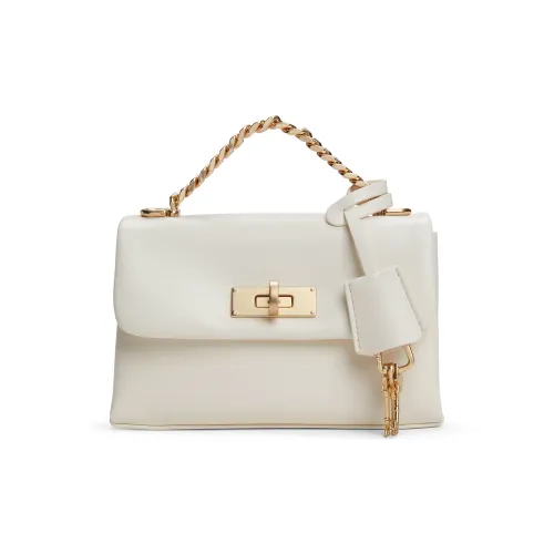 CHARLES&KEITH PU Handbag Small Size Women's Black/Cream Milk White/Light Pink