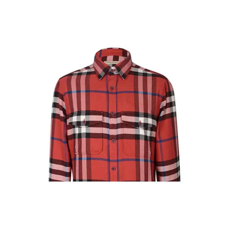 Burberry Shirts Men Red-3