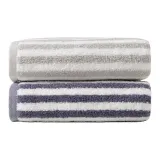 Bath Towels 2 Pack (Blue *1, Gray *1)