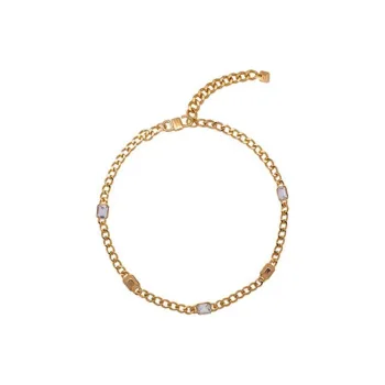 FANGFANGMARCEAU White Gold Plated Copper/Czech Diamond Necklaces Unisex