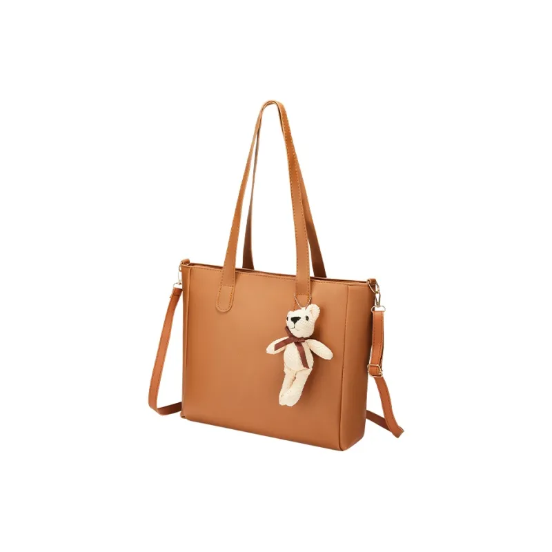 MUYKUY PU Tote Bag Shopping Bag Shoulder Bag Crossbody Bag Large Size Women's Black/Beige/Coffee-7