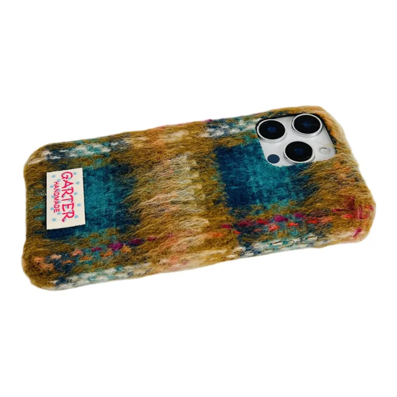 Wei Xin Plush Material Flannelette Plaid Lanyard Phone Cases Compatible With IPhone 16/15 Pro Max/Apple 13/14 Pro/Max-27