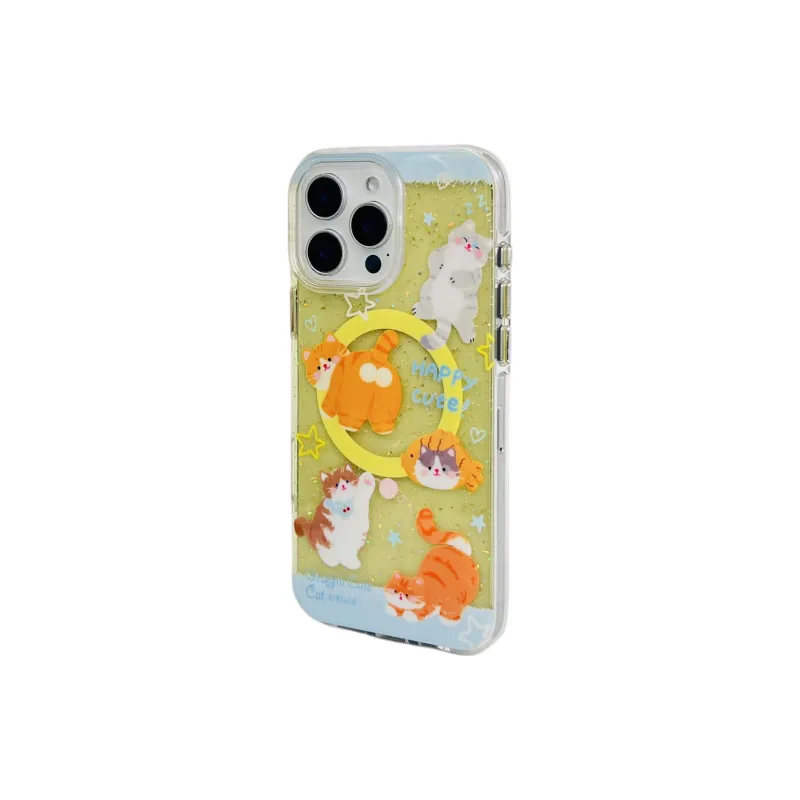 Wei Xin Acrylic Material Magnetic Sassy Cat Buddy Phone Cases Compatible With IPhone 16/15 Pro Max/Apple 13/14 Pro/Max-6