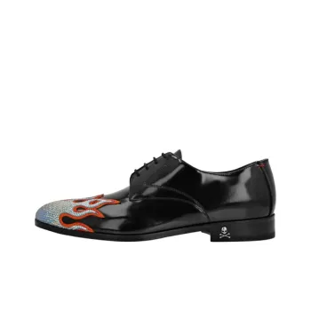PHILIPP PLEIN Strass Flame Casual Shoes Men's Black