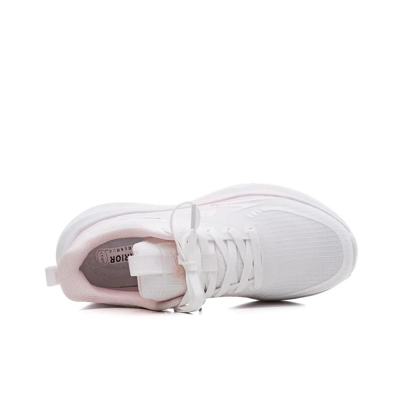 Warrior Cushioning And Breathable Low Top Casual Running Shoes Women's White Pink-4