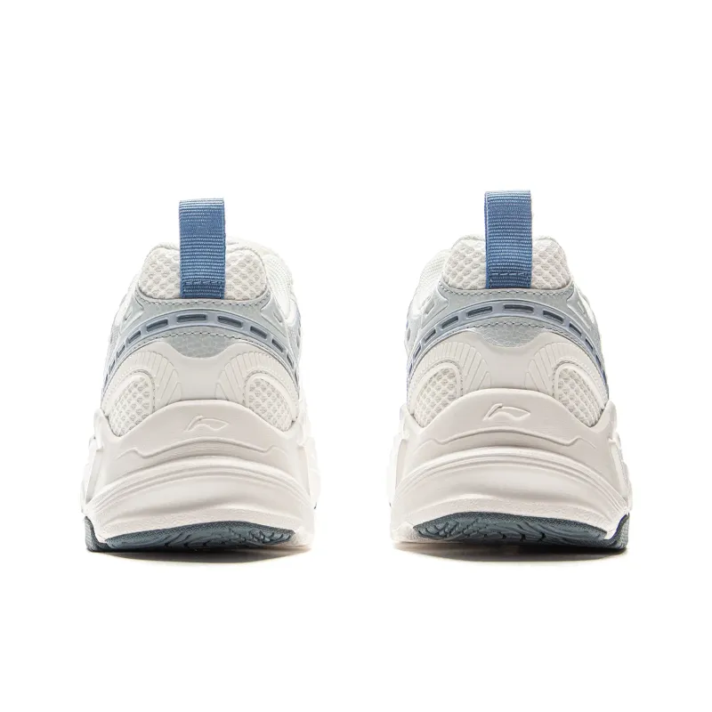 LiNing Meteor 2K Slip Resistant, Abrasion Resistant, Breathable Low Top Chunky Sneakers Women's White Blue-5