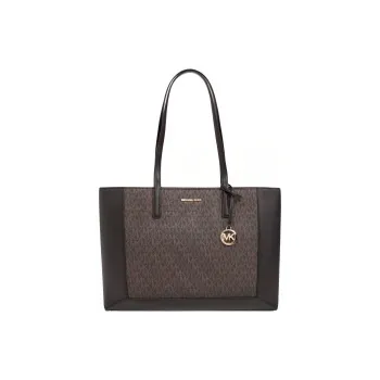 MICHAEL KORS MMK Canvas Tote Bag, Shopping Bag, Handbag, Shoulder Bag Women's Brown