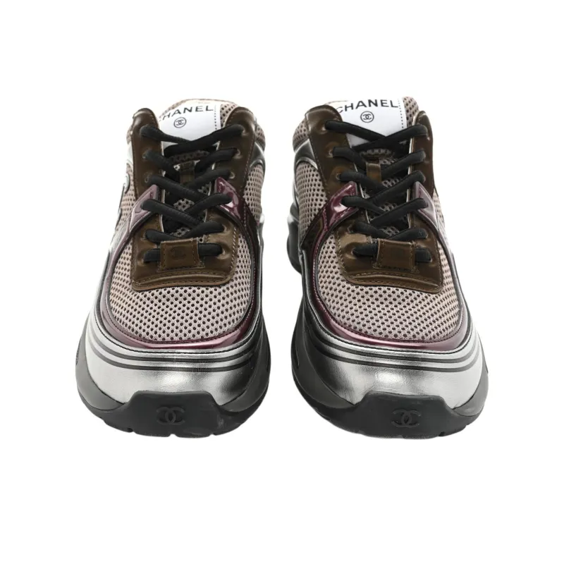 CHANEL Women's Sneaker 'Khaki Silver Dark Purple' Women's-3