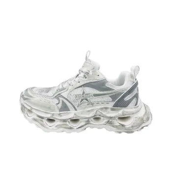 QIANJIN Shock Absorbers With Slip Resistant And Abrasion Resistant Properties Low Top Chunky Sneakers Unisex White