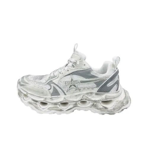 QIANJIN Shock Absorbers With Slip Resistant And Abrasion Resistant Properties Low Top Chunky Sneakers Unisex White