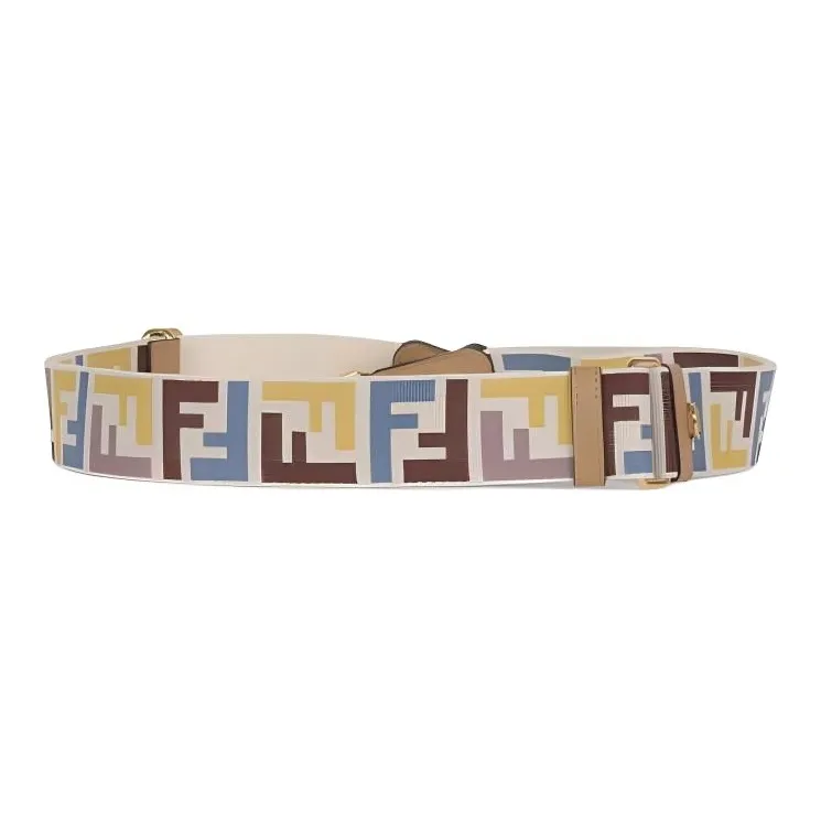 FENDI Polyester, Calfskin, Metal Shoulder Straps Women's Brown-1