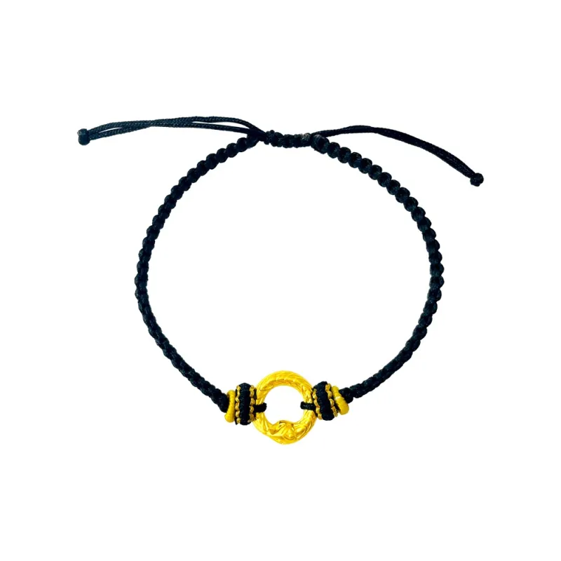 Love Snake Year Peace Buckle Zodiac Year Red String Solid Gold 999 Fixed Price Bracelets Unisex-2