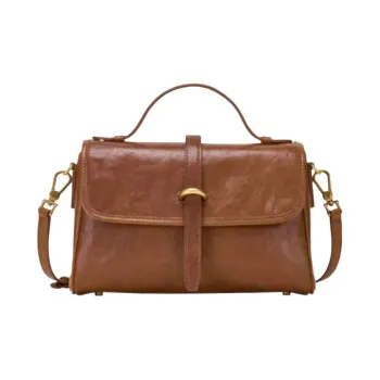 Hush Puppies Cow Leather One Shoulder Handbags Medium Size Women's Coffee/Brown/Green