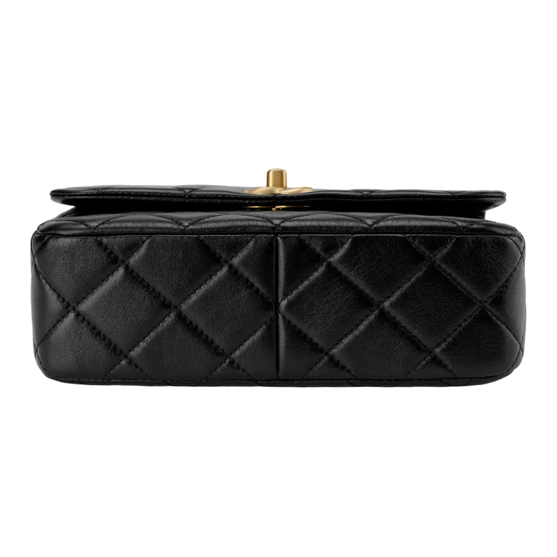 CHANEL Sheepskin Crossbody Bag, Shoulder Bag Women's Black-3