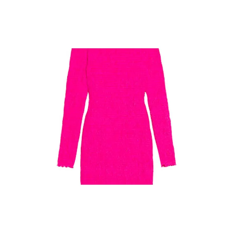 Balenciaga Smocked Mini Dress 'Lipstick Pink'-5