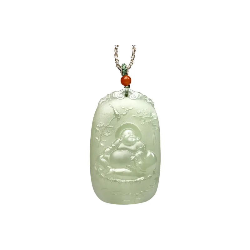 YUYIHUAN Hetian Jade Necklaces Pale Greenish White Jade Unisex-0