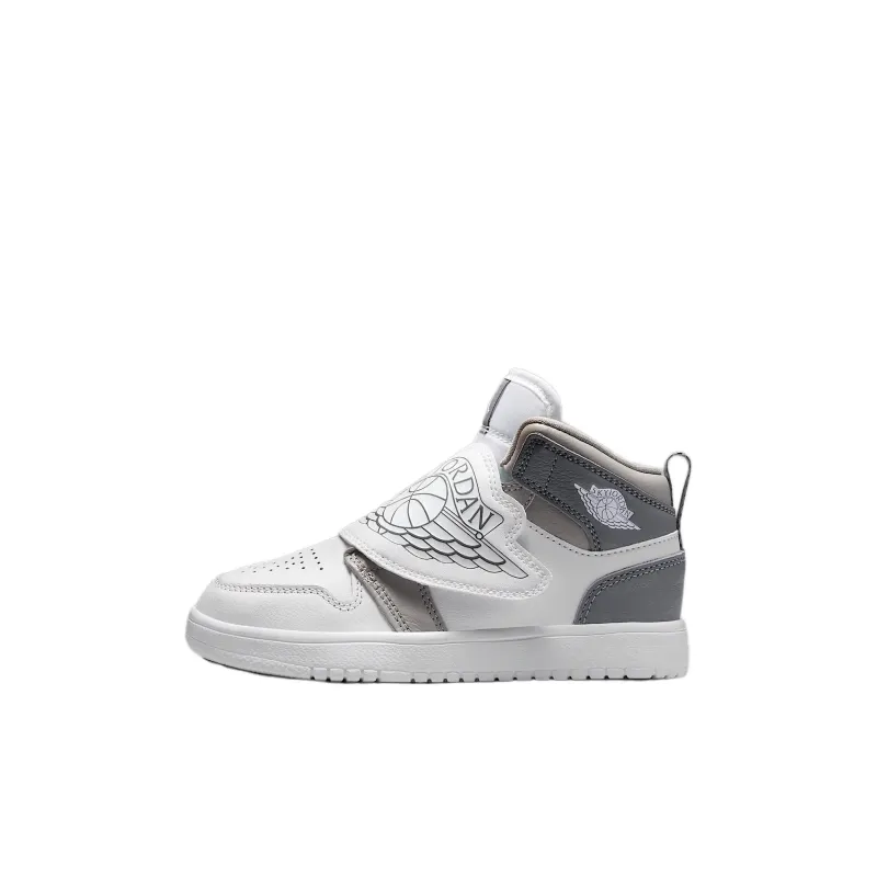 Nike Anti Slip Wear Resistant High Top Kids' Skateboarding Shoes Gray White Kids'-0