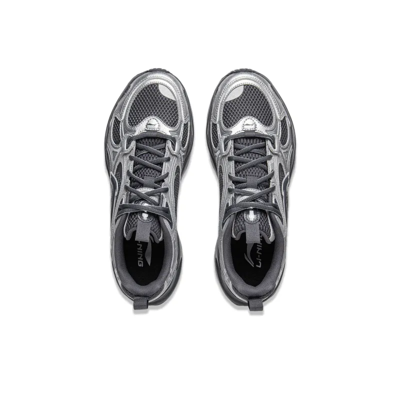 LiNing Meteor 2K Cushioning Anti-Slip And Wear-Resistant Low-Top Casual Shoes Men's Silver Black-3