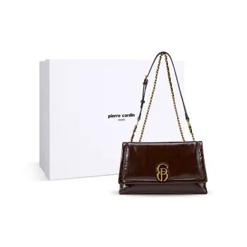 PIERRE CARDIN Oil Wax Cow Leather Shoulder Bag, Crossbody Bag Women's Multicolor