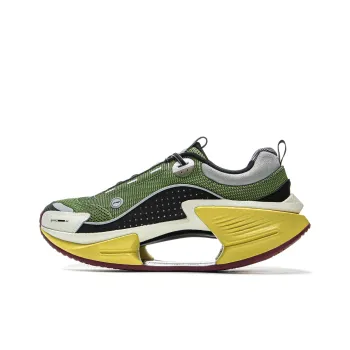 LiNing Cushioning Reflective Rebound Low Top Running Shoes Men's Green Black Yellow