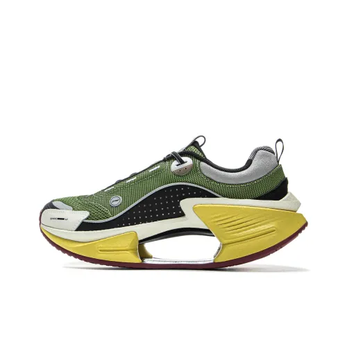 LiNing Cushioning comfort Rebound Low Top Running mens Men's Green Black Yellow