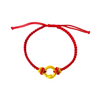 Love Snake Year Peace Buckle Zodiac Year Red String Solid Gold 999 Fixed Price Bracelets Unisex