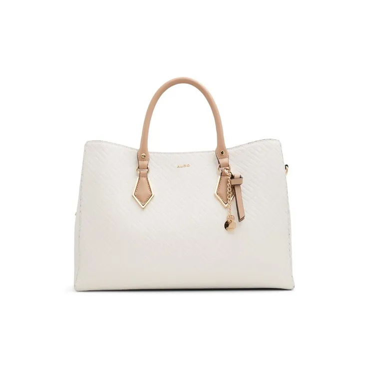 ALDO Artificial Leather Tote Crossbody Handbag Large Size Women's Bone-0
