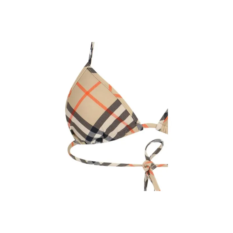 Burberry Check Pattern Halterneck Bikini Top-4