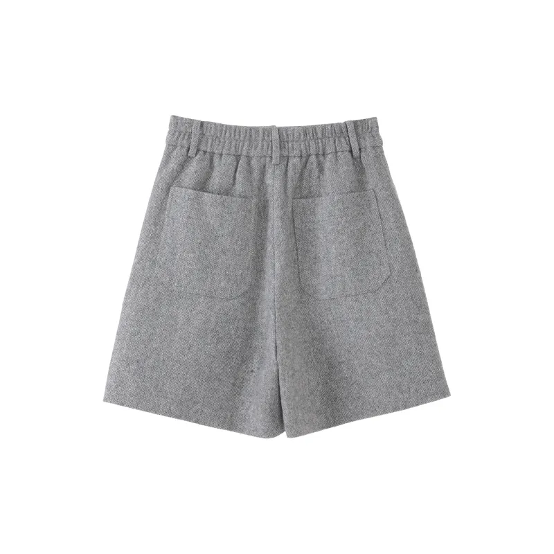 Fstudio Korean Petite Commute Vintage Sheep Wool Shorts Women's-7