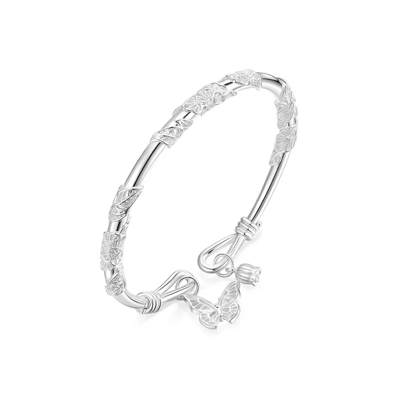 KADER Blossom Series 999 Fine Silver Bangles Women's-0