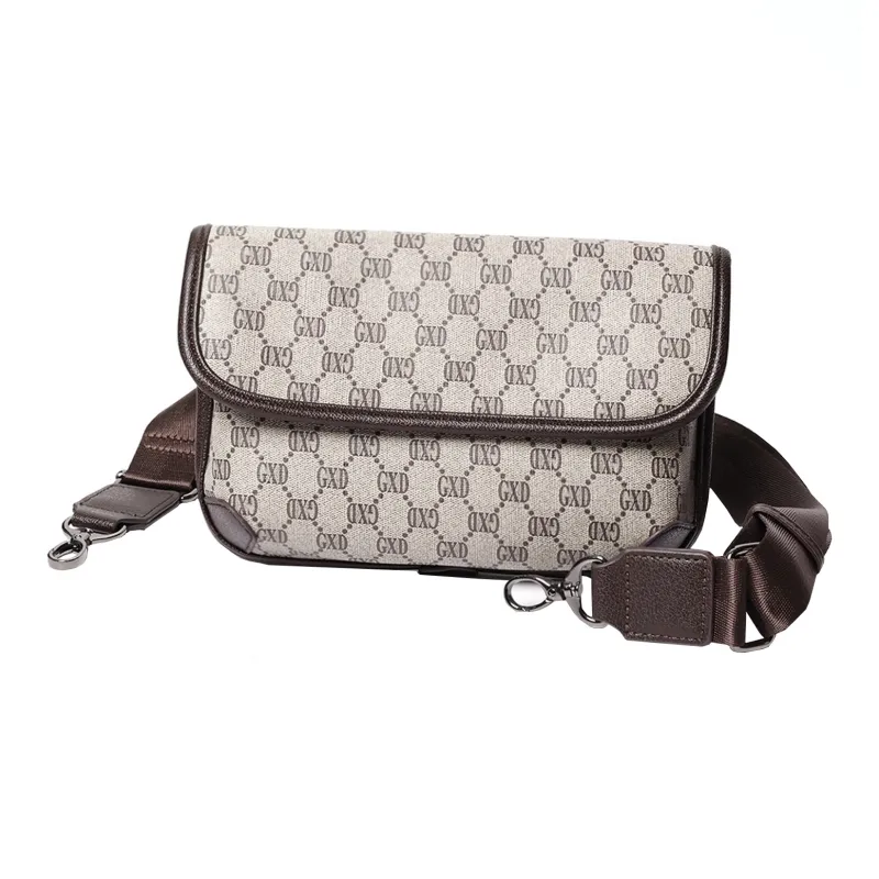 KONADCT PU Shoulder Bag, Crossbody Bag Regular Unisex Khaki/Checkered Black/Monogram/Gray/Woven Black-35