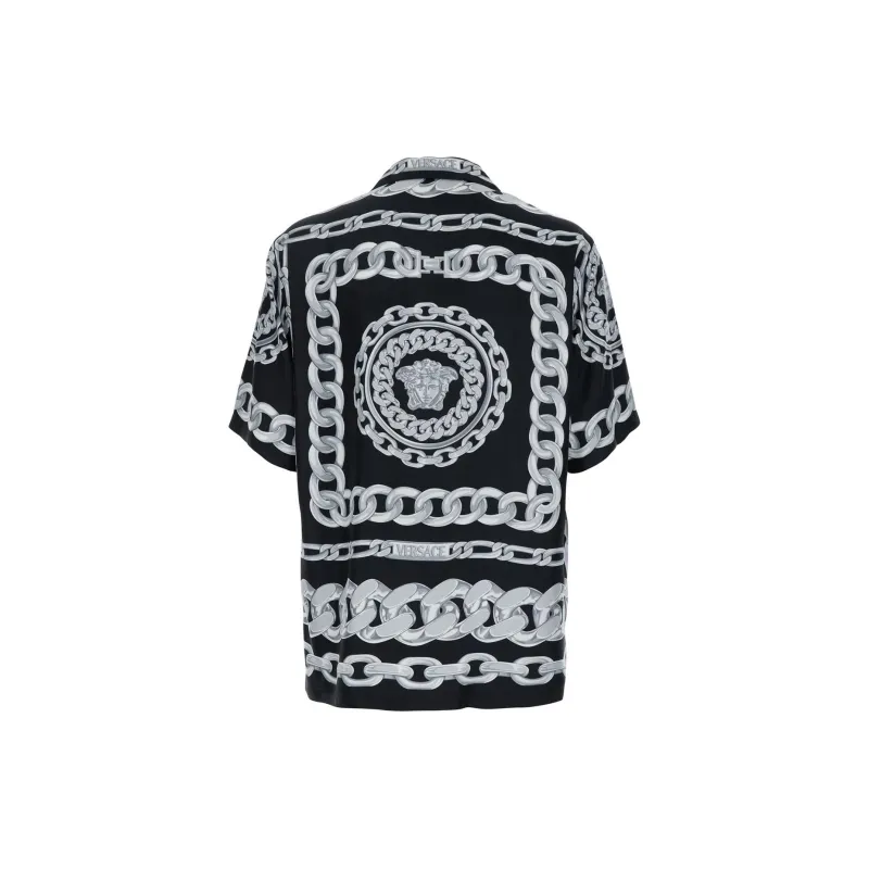 VERSACE Chain Link Printed Short Sleeved Shirt-1