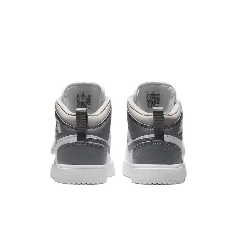 Nike Anti Slip Wear Resistant High Top Kids' Skateboarding Shoes Gray White Kids'-4