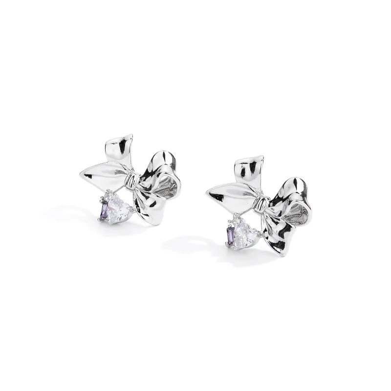 CLARKIA FLOWER Copper Stud Earrings Women's-4
