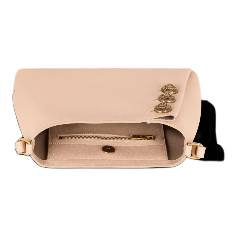 BALMAIN Grained Calfskin Shoulder Bag Women's Light Umber-3