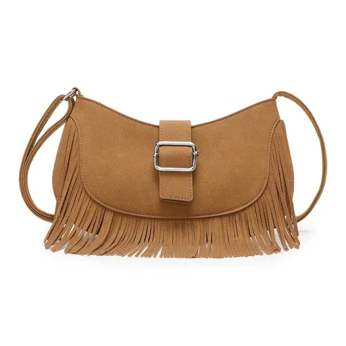 Carksky Artificial Leather Crossbody Bag One Shoulder Shoulder Bag Women's Light Brown