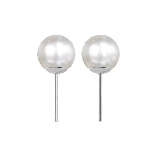 Lang Wind S925 Silver, Freshwater Pearl Stud Earrings Women's