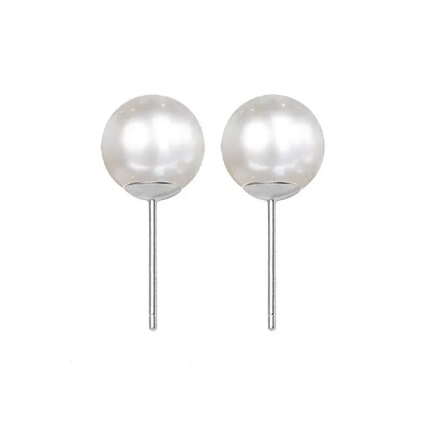 Lang Wind S925 Silver, Freshwater Pearl Stud Earrings Women's-0