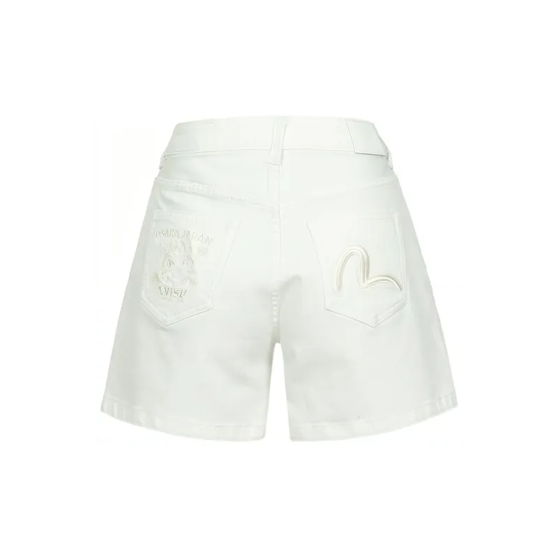 EVISU Denim Shorts Women's White-1