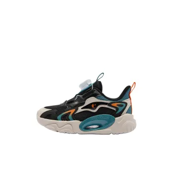 QIAODAN Anti Slip Wear Resistant Low Top Kids Lifestyle Shoes Black/Shadow Puppet Green Children Aged 3 7 Years Old