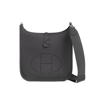 HERMES Evelyne Clemence Bullock Leather Crossbody Bag Shoulder Bag Women's 85 Ardoise Slate Gray