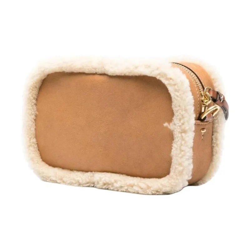 TORY BURCH Lambskin Clutch Trumpets Women's Brown-3