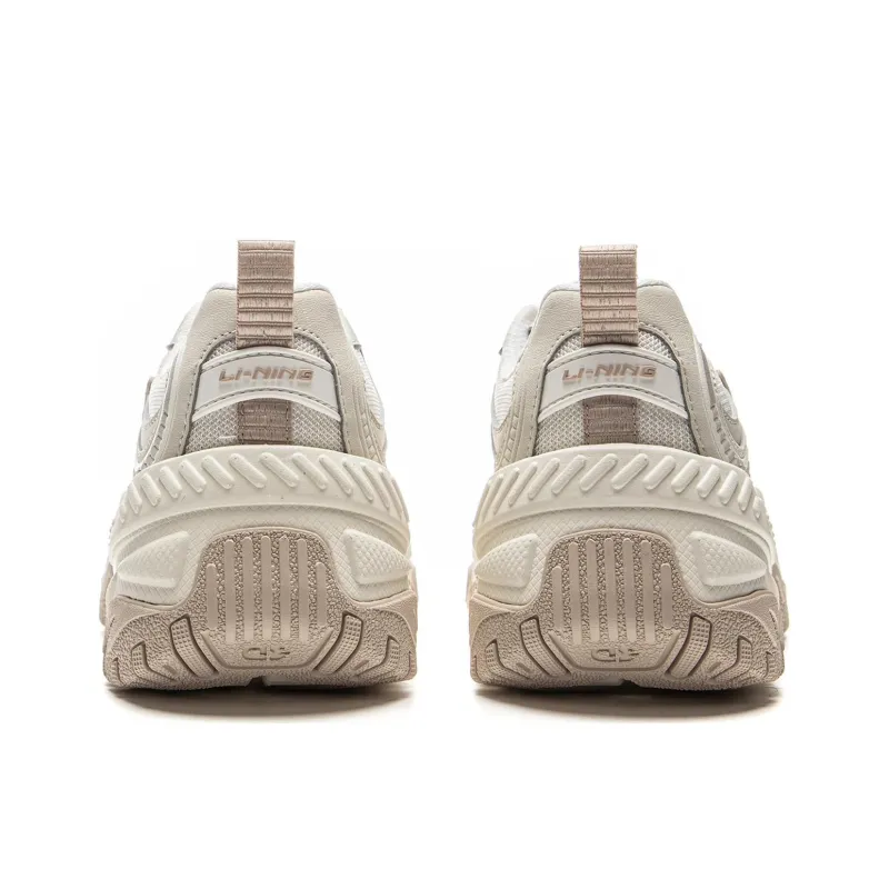 LiNing Brown Sugar Slip Resistant, Abrasion Resistant, Breathable Low Top Casual Shoes Women's White Gray-4