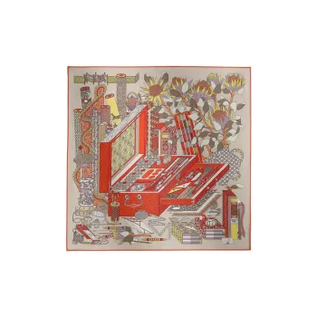 HERMES Silk Silk Silk Scarves Unisex Red