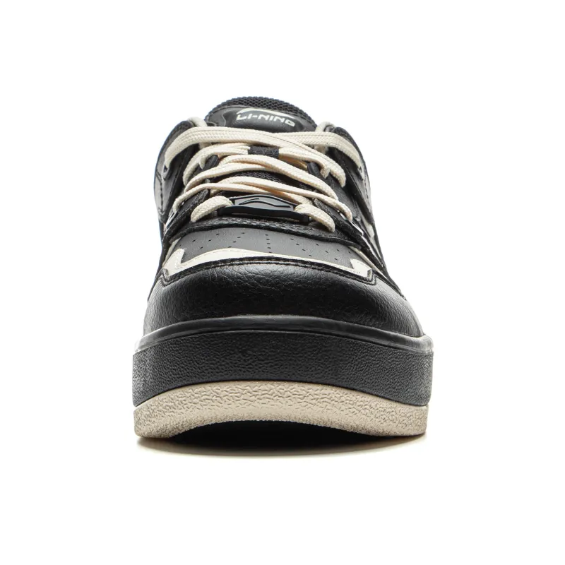 LiNing Cheese Slip Resistant Cushioning Abrasion Resistant Lightweight Low Top Skateboard Shoes Women's Black-4